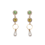 Angelisa Crystal Cubic Zirconia Earrings - Green Yellow Gold