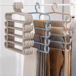 5-LAYER Multi-purpose Plastic Pants Hanger Space-saving Wardrobe Organizer For Clothes Unfinished Finish Versatile Storage For H