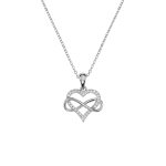 Sterling Silver Cubic Zirconia Infinity Heart Pendant