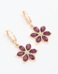 Goldair Gold Red Diamante Flower Huggie Earrings