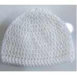 Beanies Hand Knitted - White Adult Size