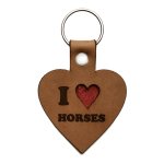I Heart Horses Leather Keyring