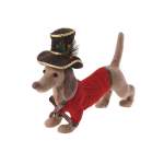 Dog With Xmas Outfit Polyfoam 33X11X27CM With Top Hat