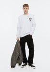 Relaxed Fit Long-sleeved Jersey Top - White the Simpsons