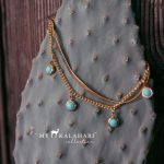 Flat Turquoise & Gold Bracelet