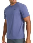 Reebok Men's Embroidery Short Sleeve Crewneck T-Shirt Standard Fit Lightweight Cotton-poly Fabric Nightshadow Blue Medium