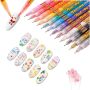 12 Colors Nail Art Pens Set 3D Nail Polish Pens Quick-dry 0.5MM Diy Nail Art Markers Graffiti Dotting Pen For Nails Art Design Manicure