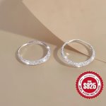 Elegant 925 Sterling Silvery Hoop Earrings For Women & Men - Lightweight Hypoallergenic Perfect For Casual Attire & Special Occa