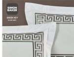 Simon Baker 400TC Egyptian Cotton Greek Key Embroidery Duvet Cover Set - Silver Grey Various Sizes - Silver Grey Super King 26