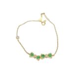 Vintage Emerald Geometric Bracelet For Women With Triangle Diamonds