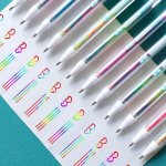 6PCS Creative And Colorful Gradient Pens Journal Pens Fluorescent Pens Flash Colored Pens Highlight Gradient Pen Set