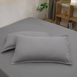 2PCS Soft & Breathable Solid Color Pillowcases - Skin-friendly Machine Washable With Envelope Closure For Bedroom And Guest Room