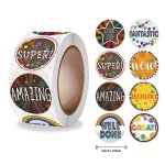 500PCS 1-INCH 8 Design Reward Stickers Suitable For Teachers Adults Parents Classrooms Schools Work Learning Training Stickers H