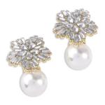 Goldair Gold Star Pearl Earrings