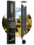 Large 65" Wind-chimes-outdoor-deep-tone Soothing Melodic Tones Windchimes Wind Chimes For Outside Black Memorial Wind Chime Best