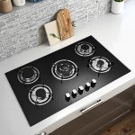 5 Burner Glass Gas Cooker Cooktop Induction Stove
