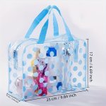 Pvc Waterproof Cosmetic Bag Large Capacity Travel Toiletry Organizer Unscented Makeup Pouch With Handle - Korean Style