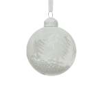 Glass Bauble 8CM With Styrofoam Balls - Leaf Design