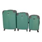 Smte- Quad Wheel Quality Travel WARE-3 Piece Luggage Set Protected Green With Keychain