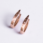 Tyche 18CT Rose Gold Cubic Zirconia Hoop Earrings - Rose Gold Cubic Zirconia