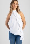 Sissy Boy Give Love: Halter Neck Top With Ruffles - Off White