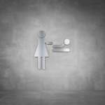 Baby Changing Sign D04 - Brushed Stainless Steel