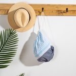 Bold Stripe FOUTA Bag - Turquoise