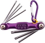 Tork Craft Folding Key Set Torx T8-9-10-15-20-25-30 Purple Chrome Plated NT2263