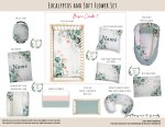 Cot Duvet Bedding Eucalyptus And Soft Flower Set
