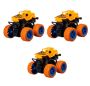 3 Piece - Monster Truck Toy Car Set For Ages 3+ - Orange