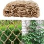 Khaki Rattan And Wicker Mesh Netting For Garden - Retro Decorative Hemp Rope Safety Net For Outdoor Climbing Ceiling Hanging Staircase Protection