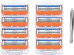 Gillette FUSION5 Compatible Replacement Razor BLADES-8 Pack & Hair Tweezer Men & Women