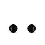 Sterling Silver Cubic Zirconia Black Stud Earrings