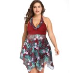 Women's Plus Size Red Beauty Flair Swimsuit - 6XL