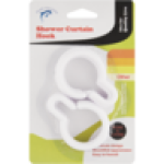 White Shower Curtain Hooks 2-PACK