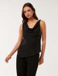 Andie Cupro Cowl Cami Top - 16 Black