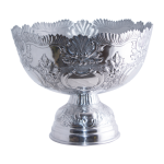 Embossed Silver Footed Bowl 42 Cm X 30 Cm