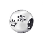 C875-C14026 - 925 Sterling Silver Paw Print European Charm Bead