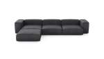 Four Module Chaise Sofa - Leather - Dark Grey - 377CM X 241CM