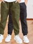 2pcs Boy's 80% Cotton Solid Color Jogger Cargo Pants Outdoor Casual Stylish Trousers As Gift