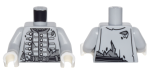 Parts Torso Potc Naval Officer Uniform Tattered With Silver Buttons Torn Halfway On One Side Belt Buckle Pattern Light Bluish