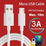 Max 10M USB Micro Cable 3A Fast Charging Data Cable For Samsung Oppo Vivo Huawei Honor Xiaomi Security Surveillance Wifi Camera