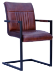 Four Corners Full Leather Dining Java Chair