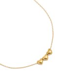 Waterproof Gold Plated Stainless Steel Chunky Heart Trio Necklace