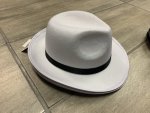 Mafia Style Hat White With Black Ribbon