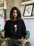 Betty Boop Sweater - Black - Small