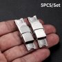 5PCS Stainless Steel Clasp Crimp Jaw Hook Watch Band Clasps For Leather Silicone Bracelet Jewelry Making Diy Connect Lace Buckle