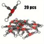 20pcs 3-way Fishing Swivels Sea Fishing Connectors T-shaped Swivels Fishing Tackle