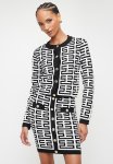 Sissy Boy Iuma: Patterned Knit Cardigan - Black & White