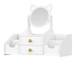 Tabletop Makeup Organiser With Drawers - White